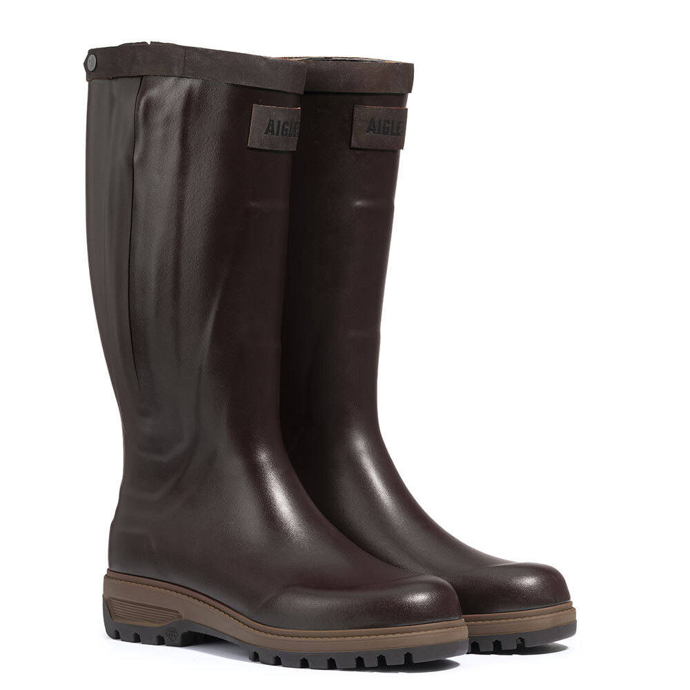 Hoher brauner Gummistiefel für Damen von Aigle aus Naturkautschuk