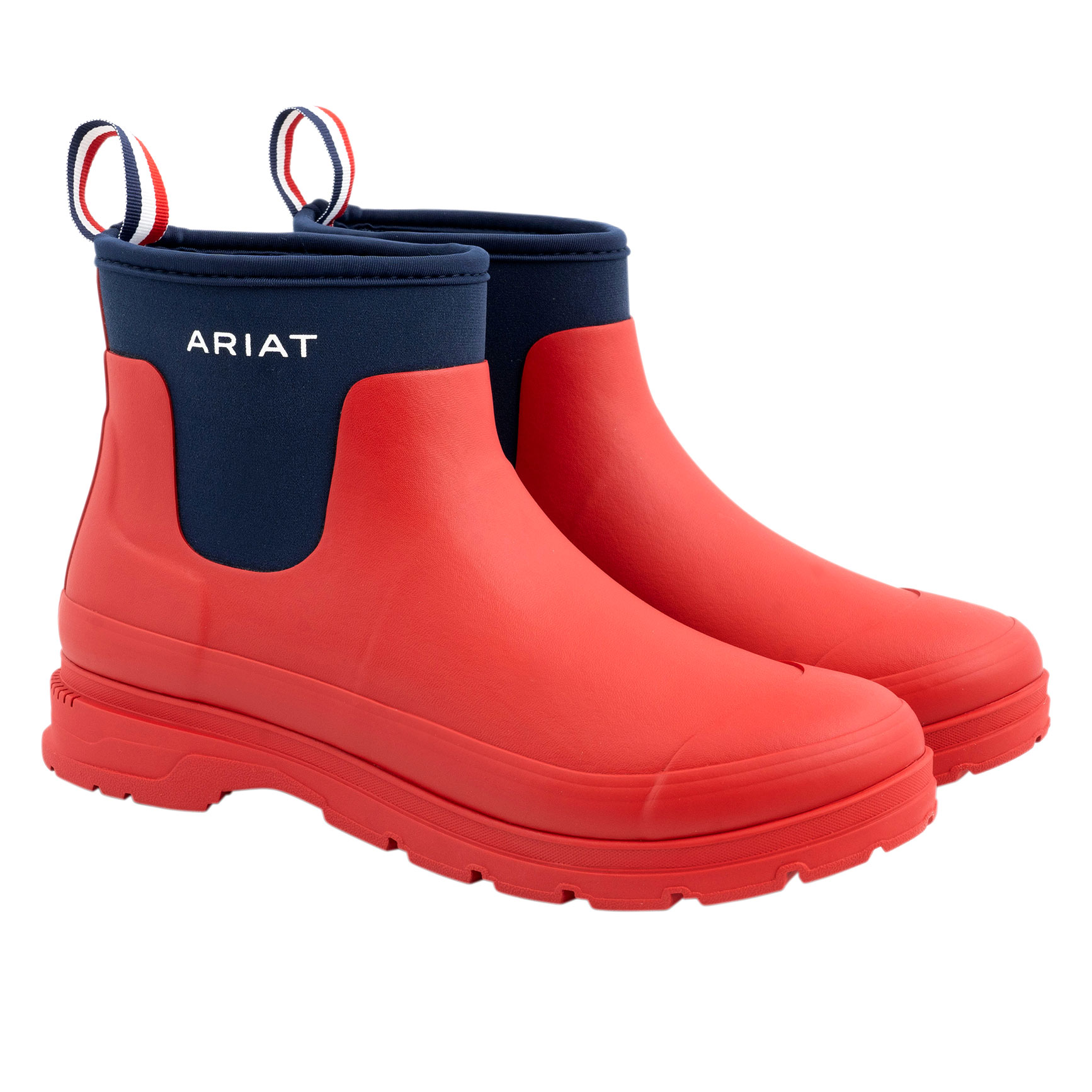Kurzer roter Gummistiefel für Damen von Ariat mit Navy-Details