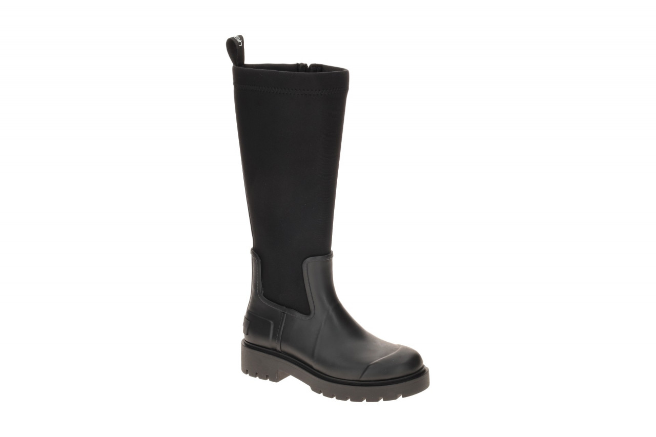 Hoher schwarzer Gummistiefel für Damen von Calvin Klein mit Stretch-Schaft