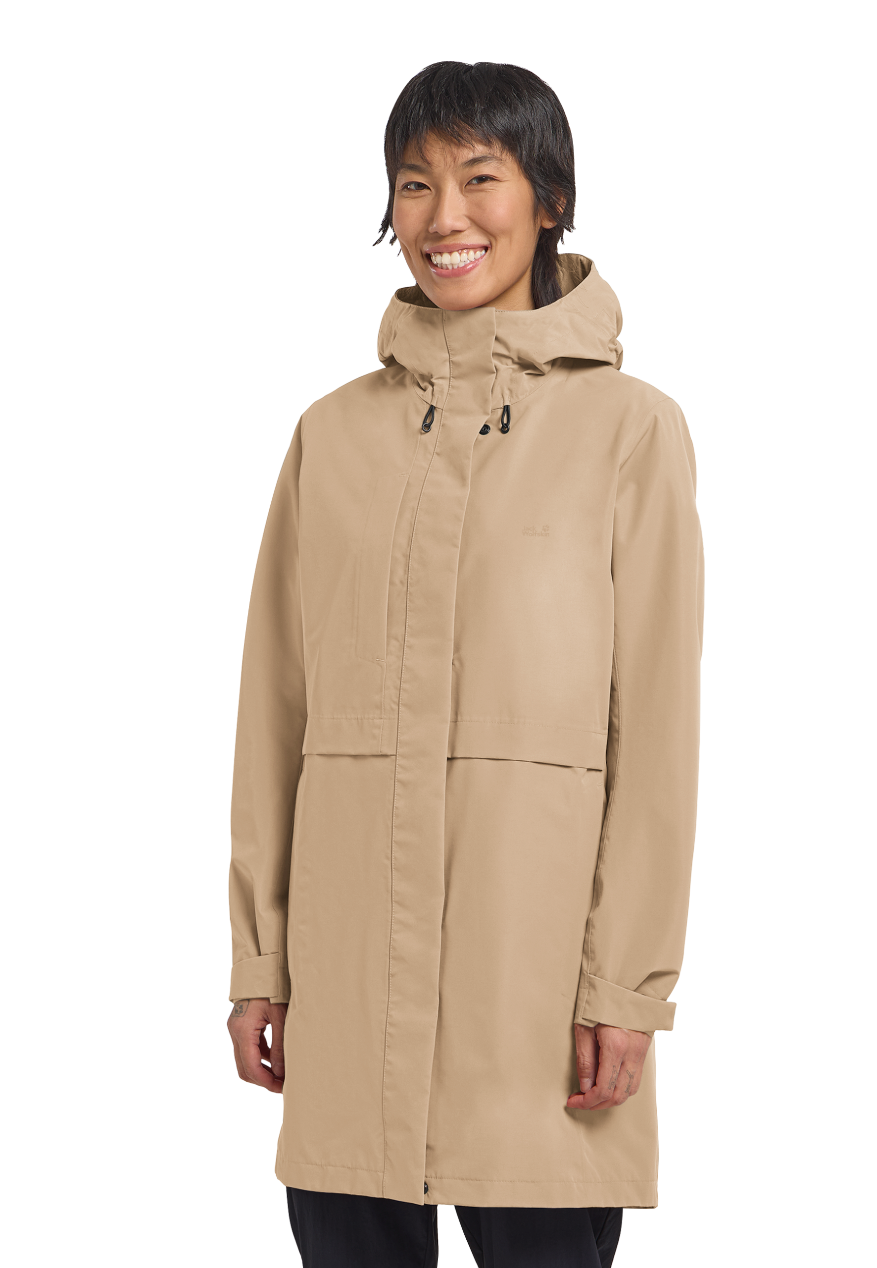 Elegante Regenjacke Damen mit Kapuze von Jack Wolfskin Terraview