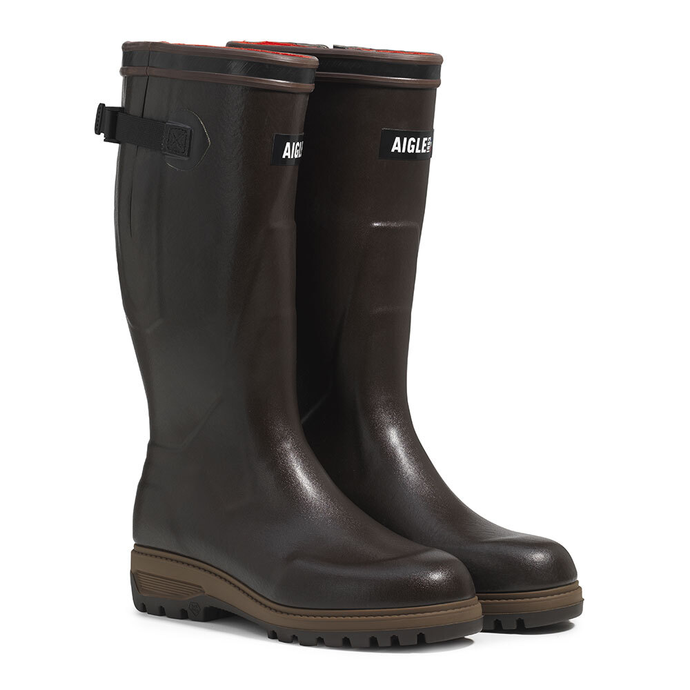 Brauner hoher Winterstiefel Damen von Aigle Parcours 3 Neomesh aus Naturkautschuk